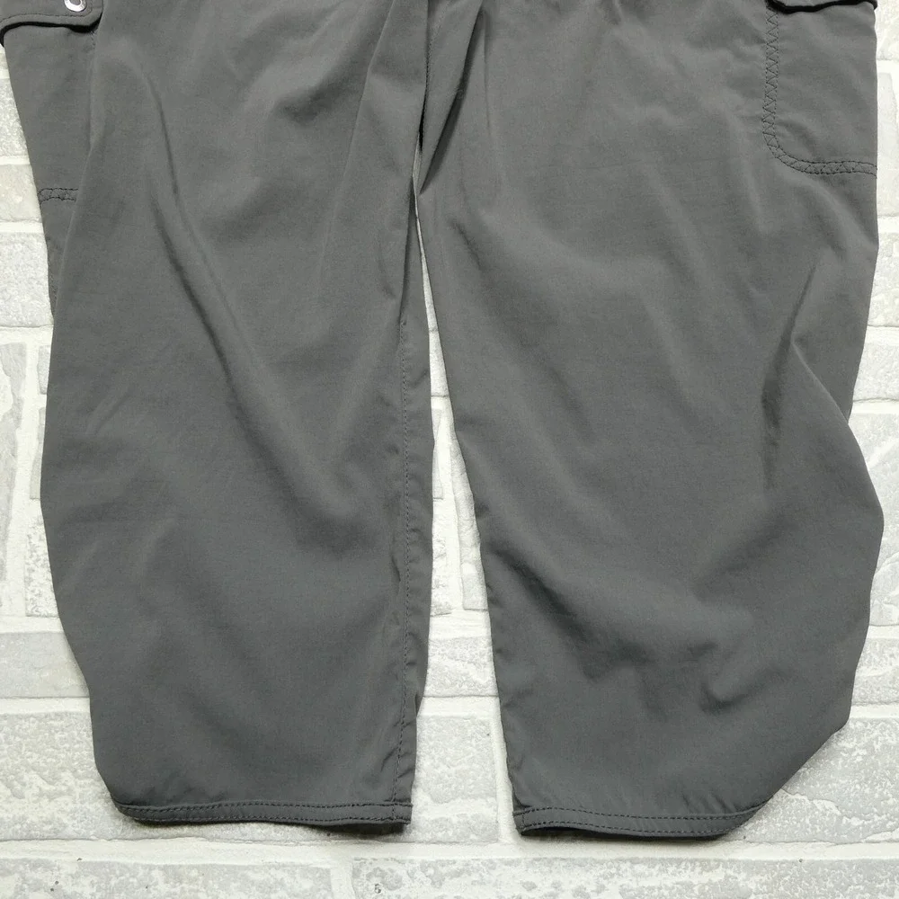 Eddie Bauer Travex Pants Womens Size 12 Gray Nylon Stretch Cargo‎ Carpi Travel